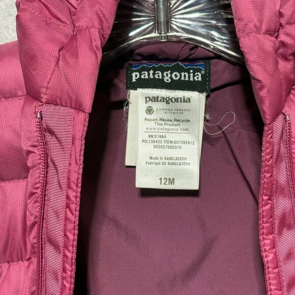 Patagonia Infant Down Sweater Bunting 12 M Pink - Picture 5 of 7